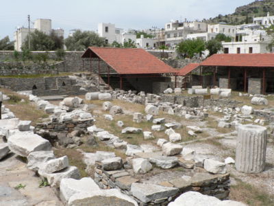 Mausoleum of Halicarnassus. Placed on a hill above the city of Halicarnassus 