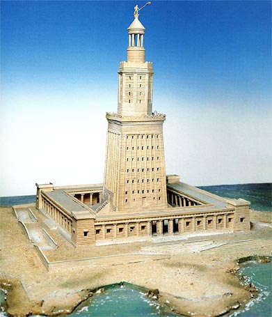 Built in the 3rd century BC on the island of Pharos in Alexandria 