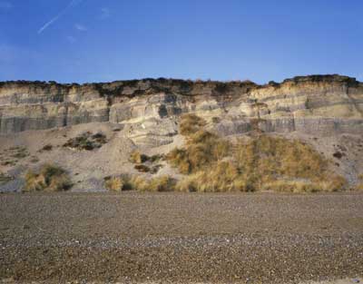 Most of Dunwich was swept into the sea by erosion, which is clearly visible in this picture. Dunwich is often referred to as Britain’s ‘Atlantis’. Photo by Malcolm Farrow.
