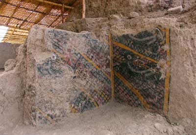 The murals found on the fire temple’s walls are the oldest known wall paintings in the entire Western Hemisphere! The iconography is extremely different from any other known cultures in Peru.