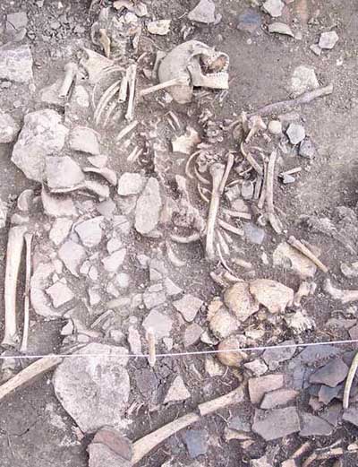 80 Cloud Warrior skeletons were found in the fortress of Kuelap, unburied, still lying where they fell when they died.