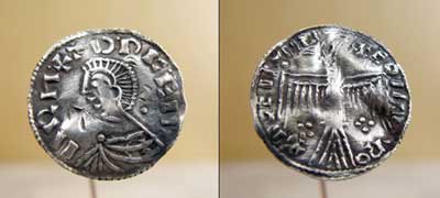 A treasure trove of Viking coins were found in a Swedish vegetable garden and included a very rare ancient coin.