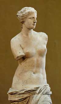 Venus de Milo, one of the most famous pieces of Greek sculpture.]