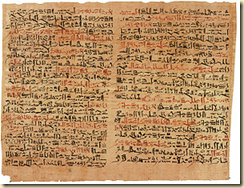 A papyrus on anatomy and medicine believed to be written by Imhotep