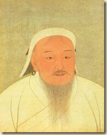 An illustration of the Mongolian ruler Genghis Khan