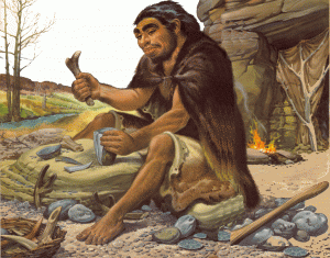 A picture of a Neanderthal man
